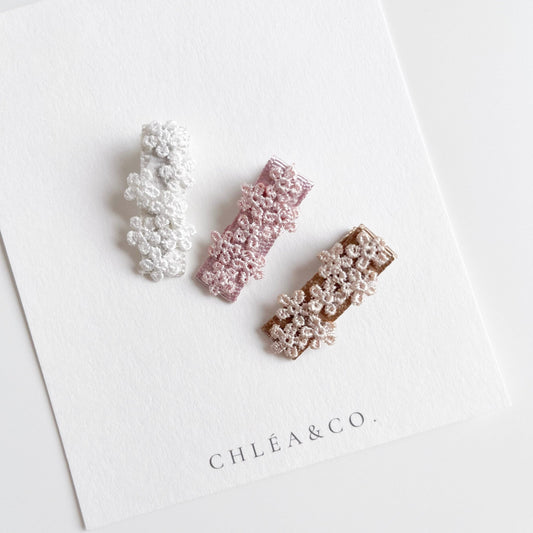Set of 3 Petite Lace Clips - Chléa & Co.