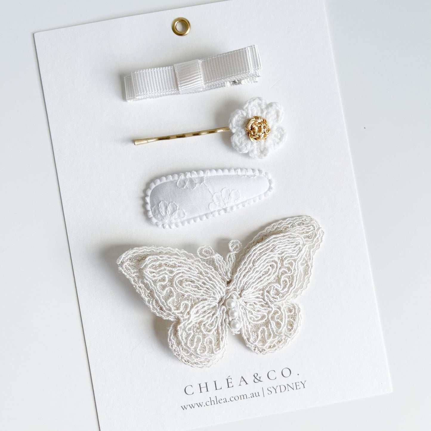Set of 4 Flower Butterfly Hair Clip Set - Chléa & Co.