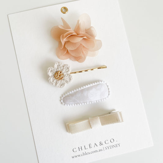 Set of 4 Honey Gold Hair Clip Set - Chléa & Co.