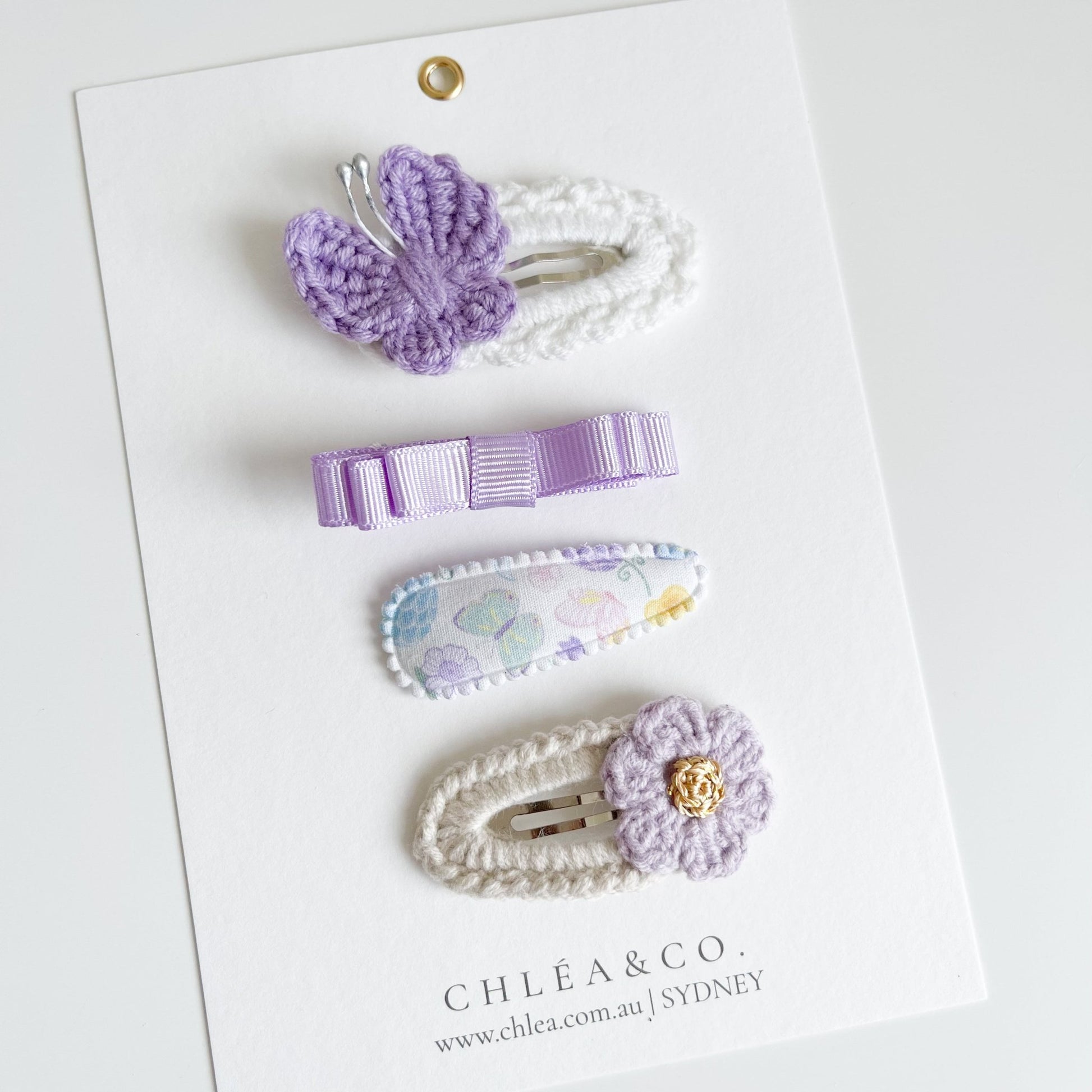 Set of 4 Lilac Hair Clip Set - Chléa & Co.