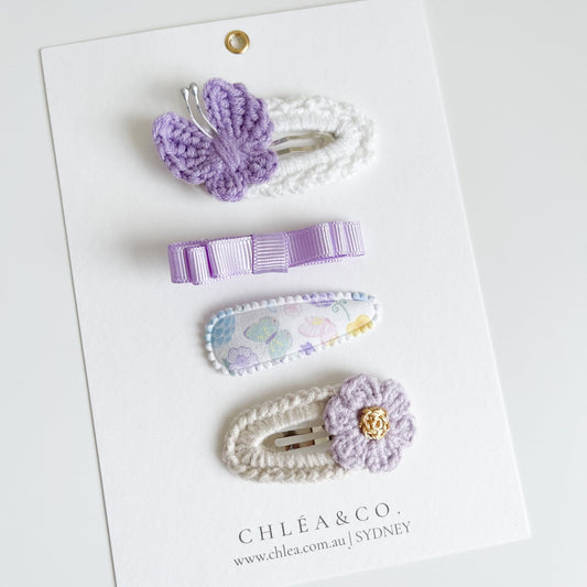 Set of 4 Lilac Hair Clip Set - Chléa & Co.