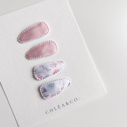 Set of 4 Petite Macaroon Bloom Snap Clip - Chléa & Co.
