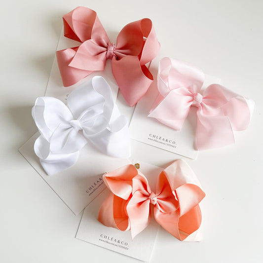 Set of 4 XL Ribbon Bow Clips | Bloom - Chléa & Co.