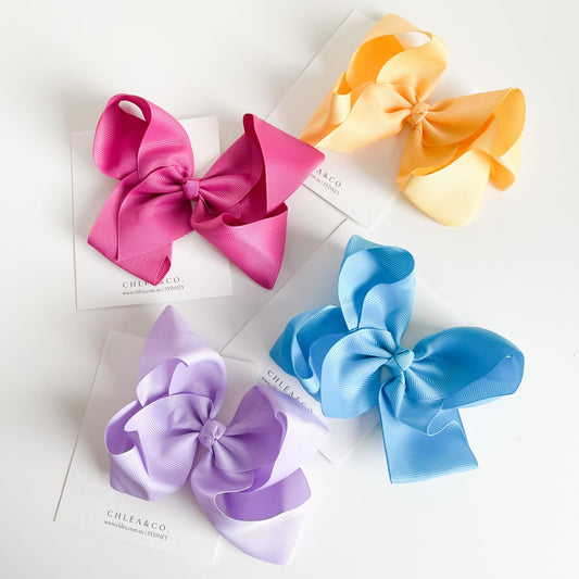 Set of 4 XL Ribbon Bow Clips | Lollipop - Chléa & Co.