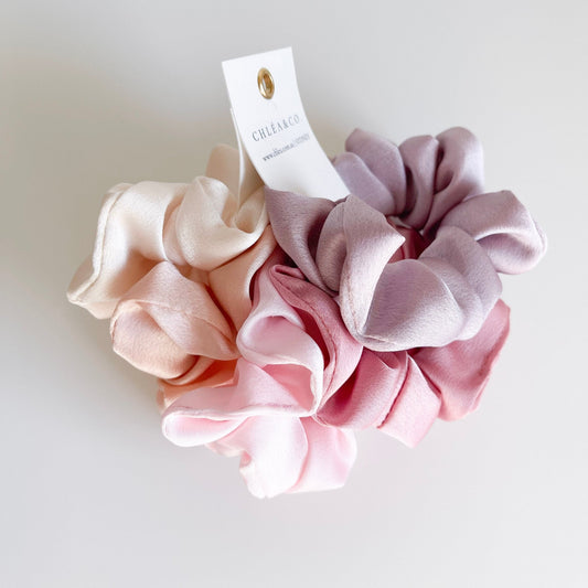 Set of 5 Mini Satin Scrunchies | Bubblegum - Chléa & Co.