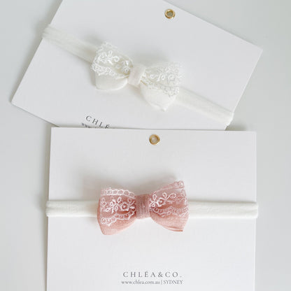 Soleia Lace Bow Headband - Chléa & Co.