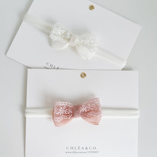 Soleia Lace Bow Headband - Chléa & Co.