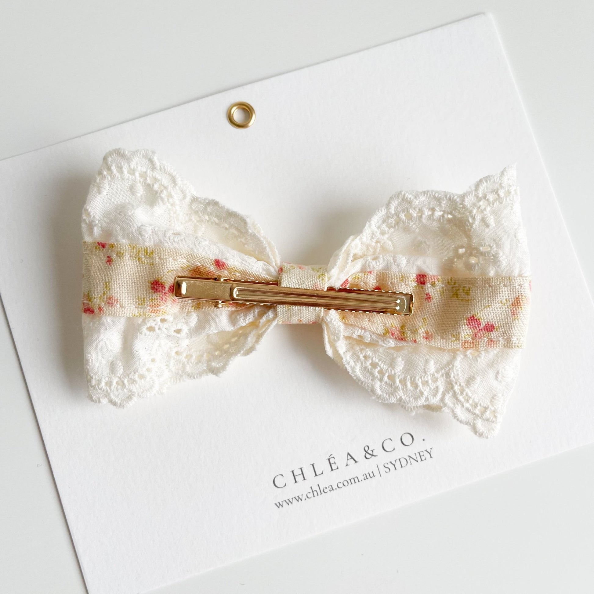 Spring Lace Bow Clip - Chléa & Co.