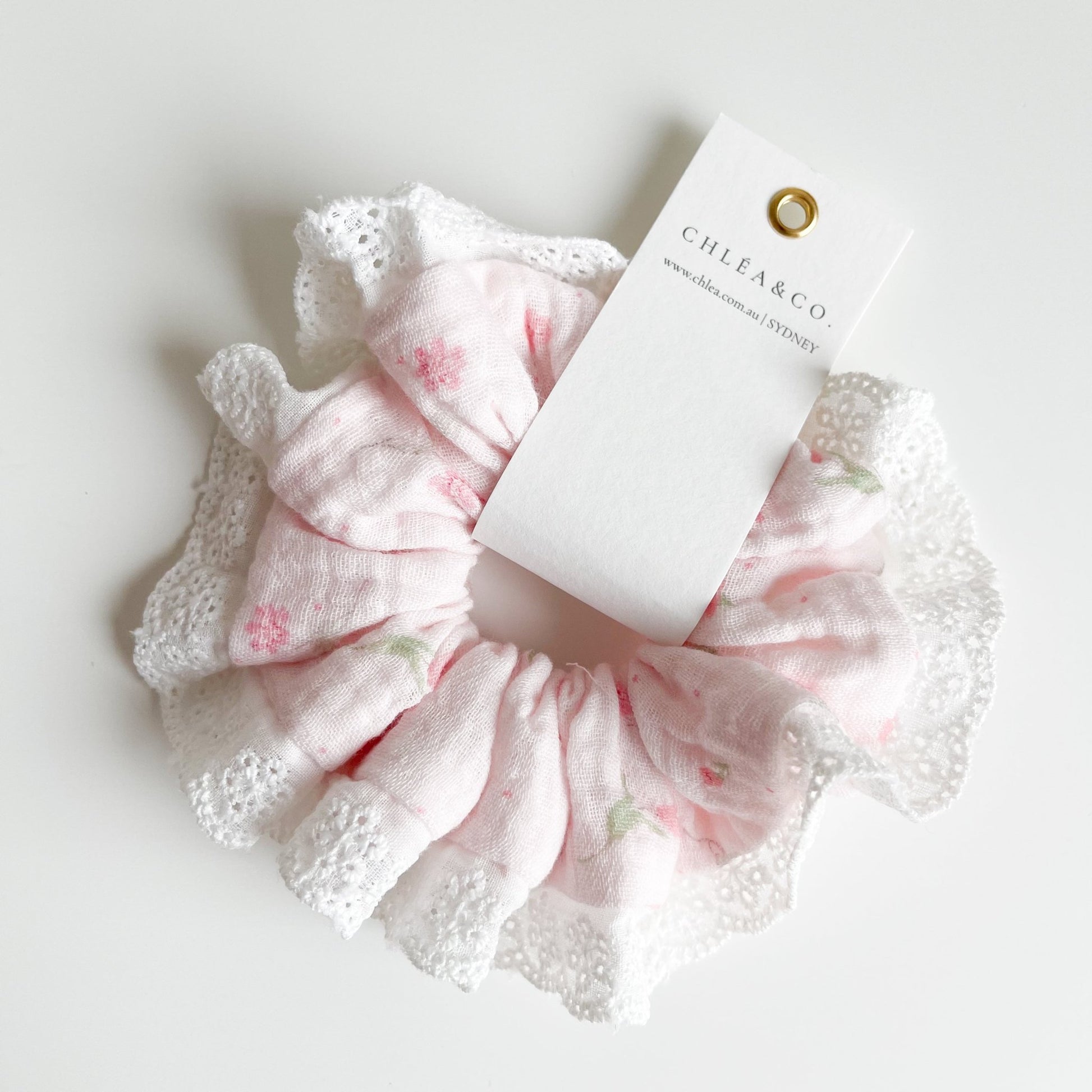Sweet Pea Floral Scrunchies - Chléa & Co.