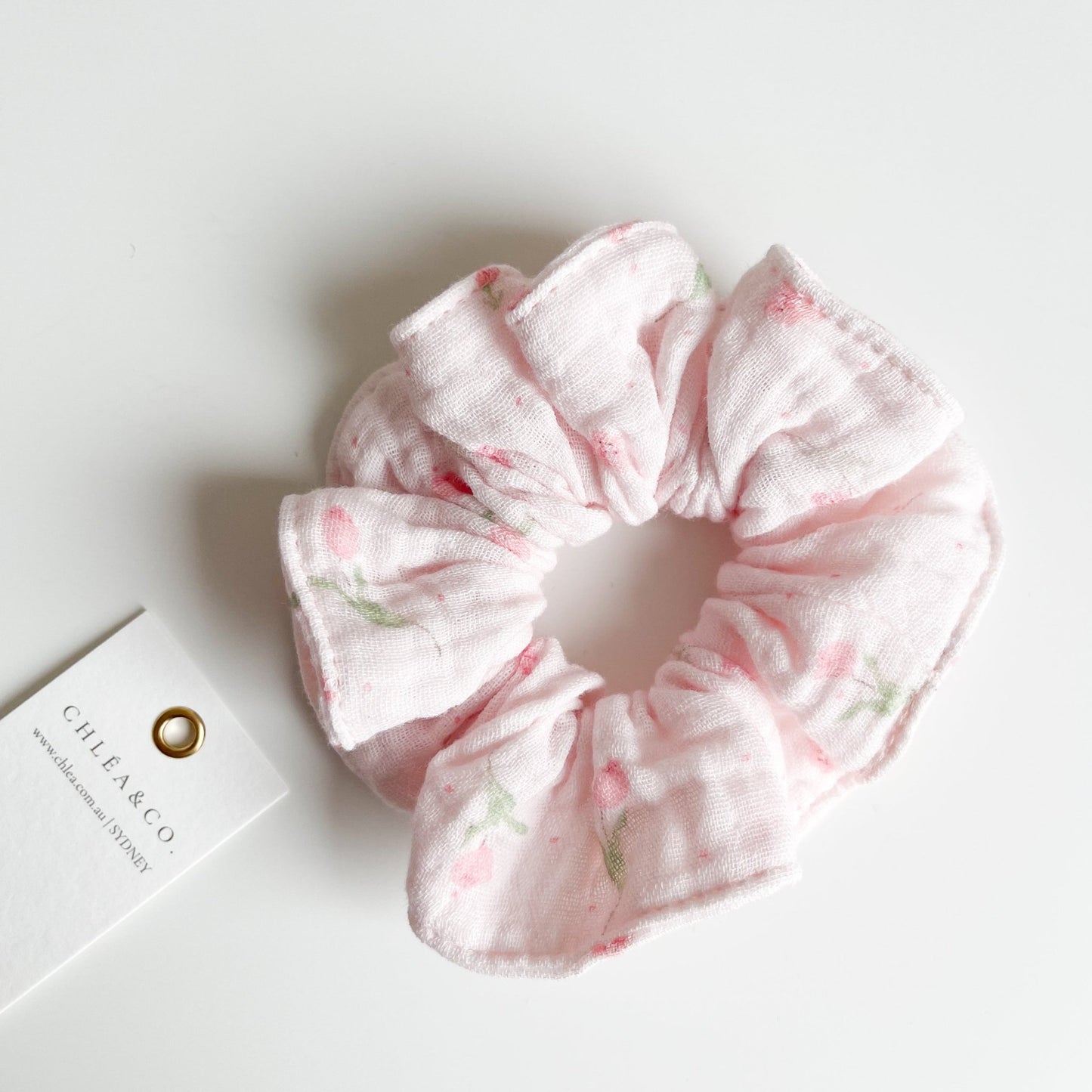Sweet Pea Floral Scrunchies - Chléa & Co.