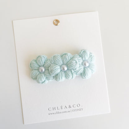 Triple Pearl Daisy Crochet Clip - Chléa & Co.