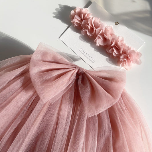 Tutu Tulle Skirt With Bow - Chléa & Co.