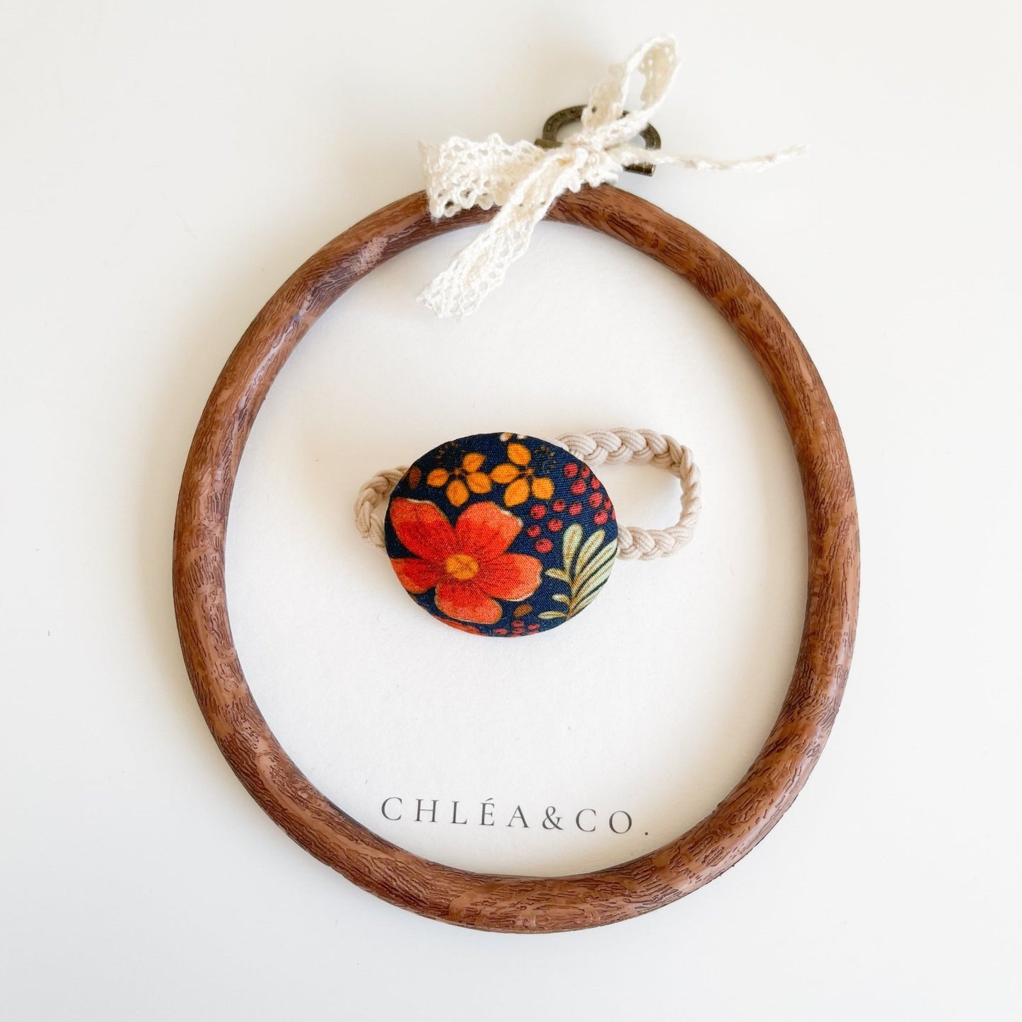 Vintage Fabric Button Hair Ties - Chléa & Co.