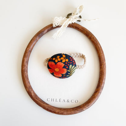 Vintage Fabric Button Hair Ties - Chléa & Co.