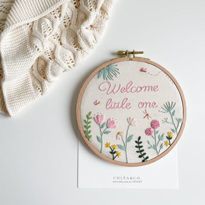 Welcome Little One Embroidered Hoop - Chléa & Co.